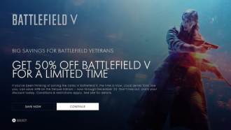 Battlefield V: 50% de descuento para jugadores veteranos