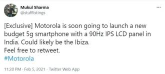 Motorola lanzará un teléfono inteligente de gama media con pantalla de 90 Hz este mes; verificar