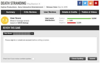 Más de 6000 reseñas de Death Stranding eliminadas de Metacritic