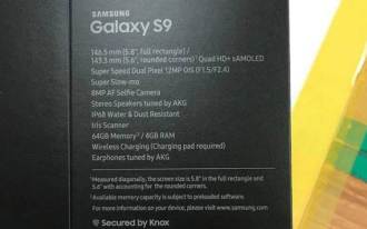 La nueva imagen filtrada puede contener posibles especificaciones del Samsung Galaxy S9