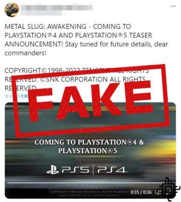 Metal Slug: Awakening: SNK dice que el anuncio de PS4 y PS5 es falso