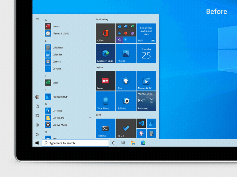 La actualización de octubre de Windows 10 trae un menú de inicio rediseñado
