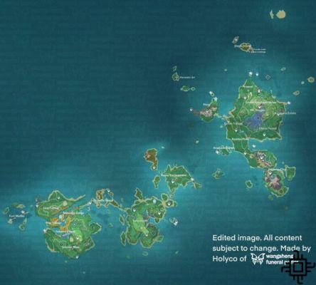 La fuga de Genshin Impact 1.7 (2.0) muestra el mapa, la isla y la hoja de ruta de Inazuma