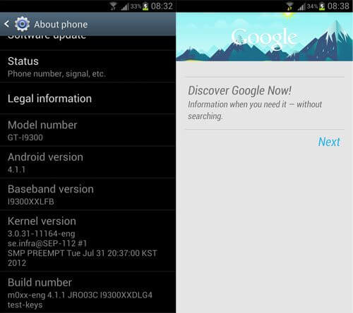 Filtrado: Android 4.1.1 ROM para Galaxy SIII