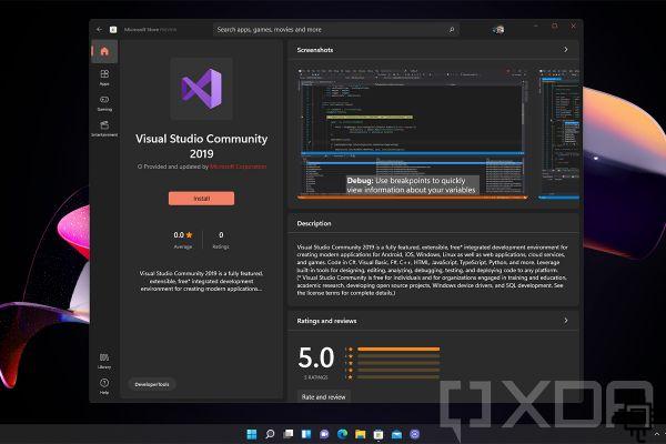 Visual Studio obtiene una aplicación en Microsoft Store en Windows 11