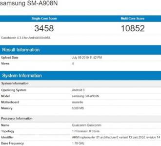 Galaxy A90 aparece en Geekbench con Snapdragon 855