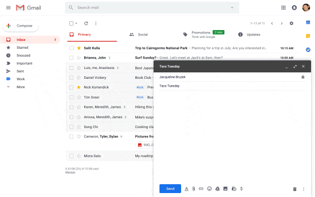 Gmail obtiene la función de autocompletar para escribir correos electrónicos