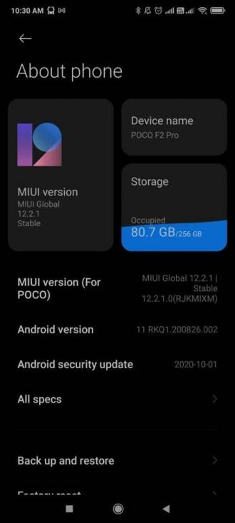 Poco F2 Pro comienza a recibir actualización para MIUI 12 basado en Android 11