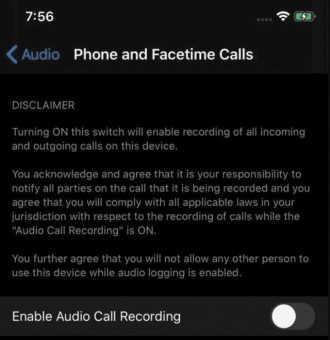 iOS 14 puede admitir la grabación de llamadas