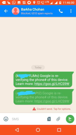 Google envoie un SMS de vérification à plusieurs smartphones Android