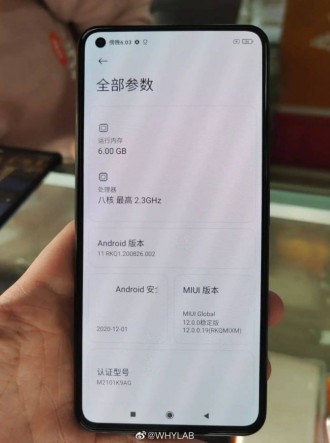 ¡Xiaomi Mi 11 Lite en imágenes en vivo! verificar