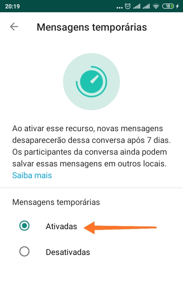Comment activer les messages temporaires sur WhatsApp