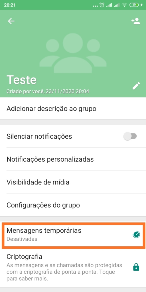 How to enable temporary messages on WhatsApp