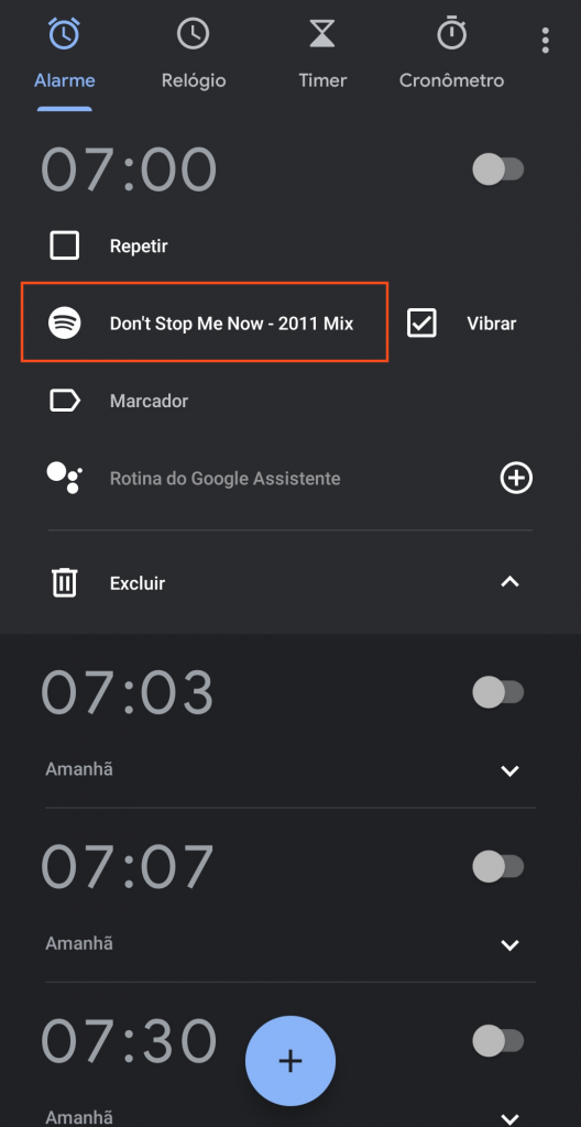 Wake up to Spotify music using alarm clock on Android